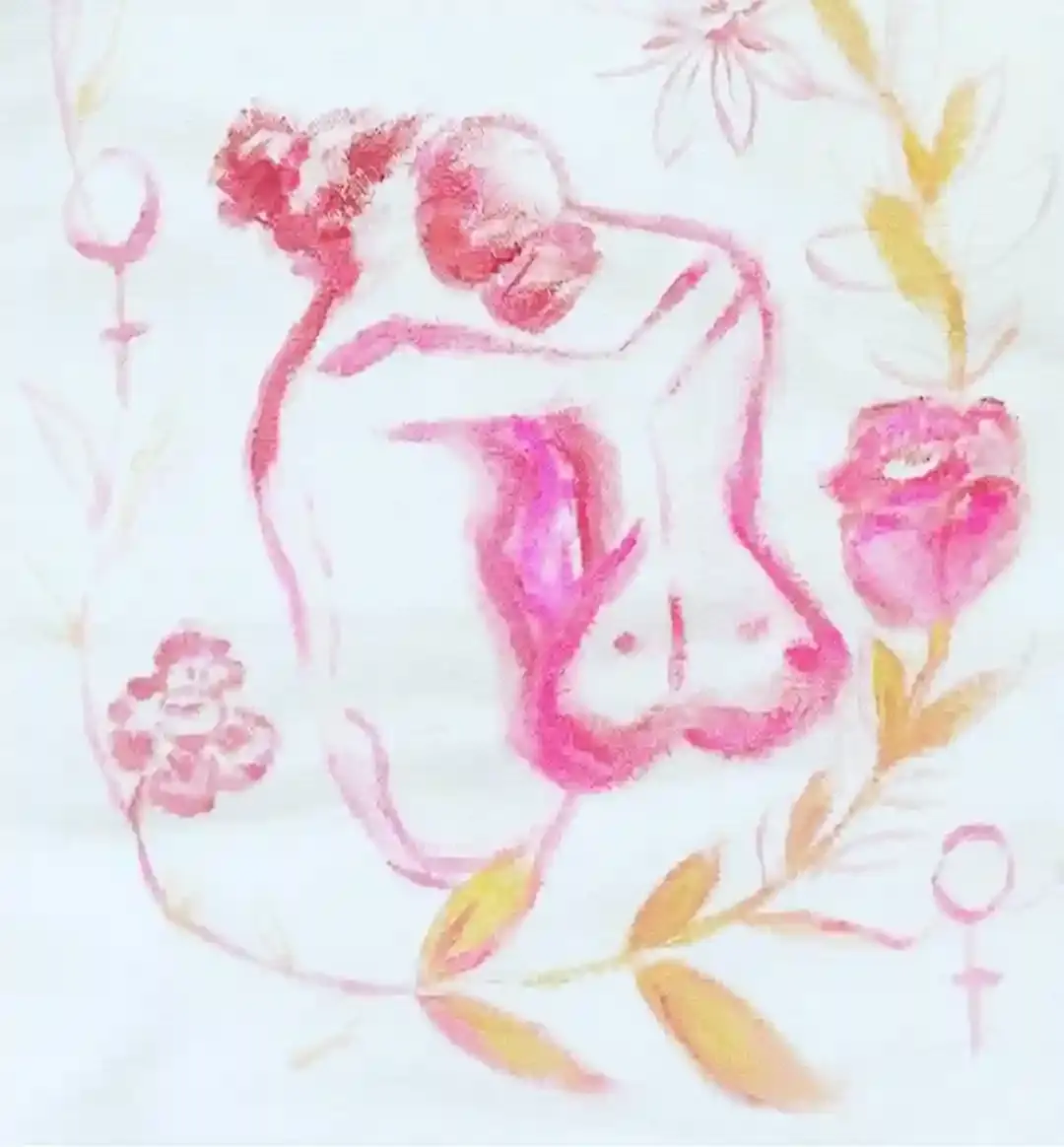 Painting done by Chantal Pfaff illustrating How Chronic Illness Taught Me My Body's Worth